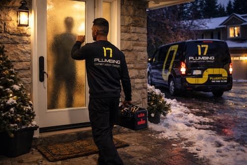 Emergency plumber Oakville arriving for 24/7 service at home for urgent plumbing repair