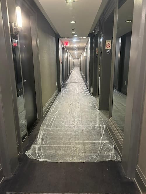 Performing stack cleaning in condominium building