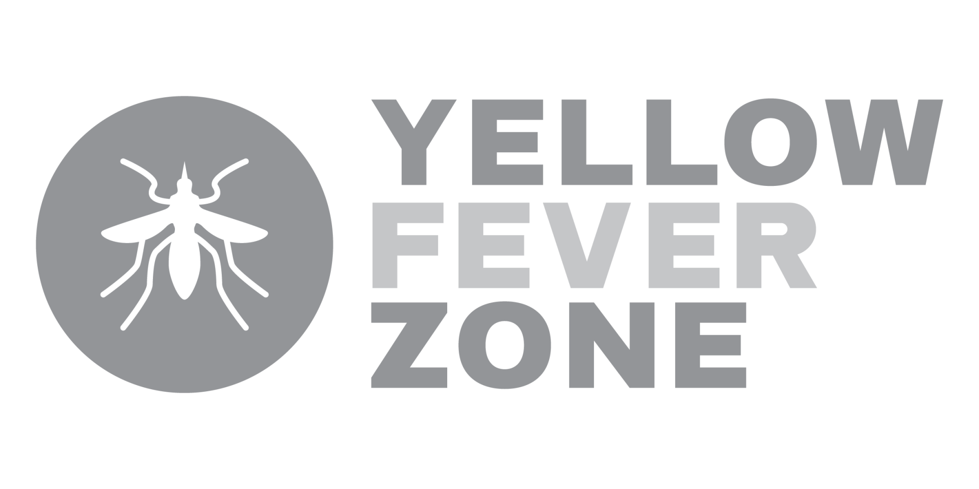 A logo for yellow fever zone with a mosquito in a circle.
