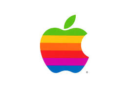 A colorful apple logo on a white background