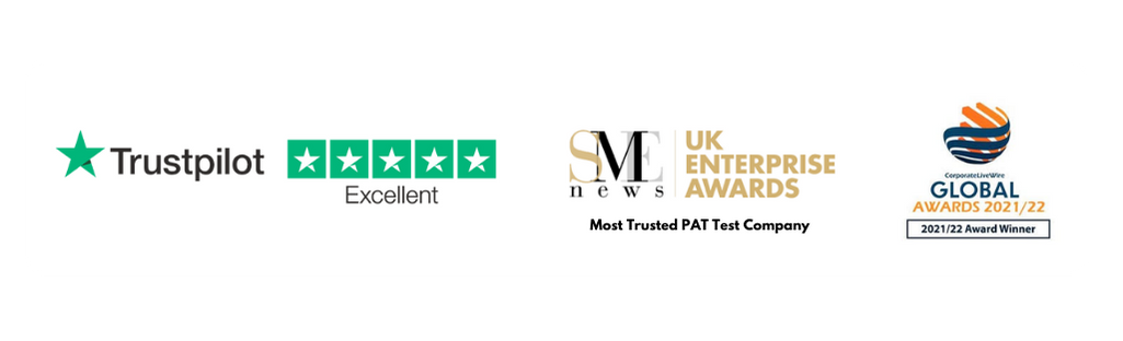A row of logos on a white background including trustpilot
