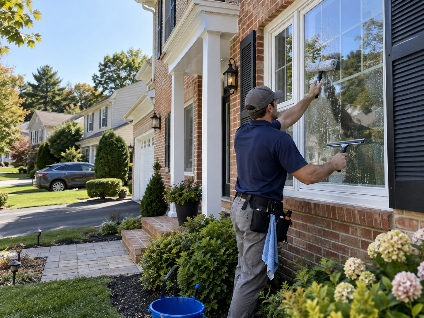 Professional exterior window cleaning for a home in Old Bridge NJ