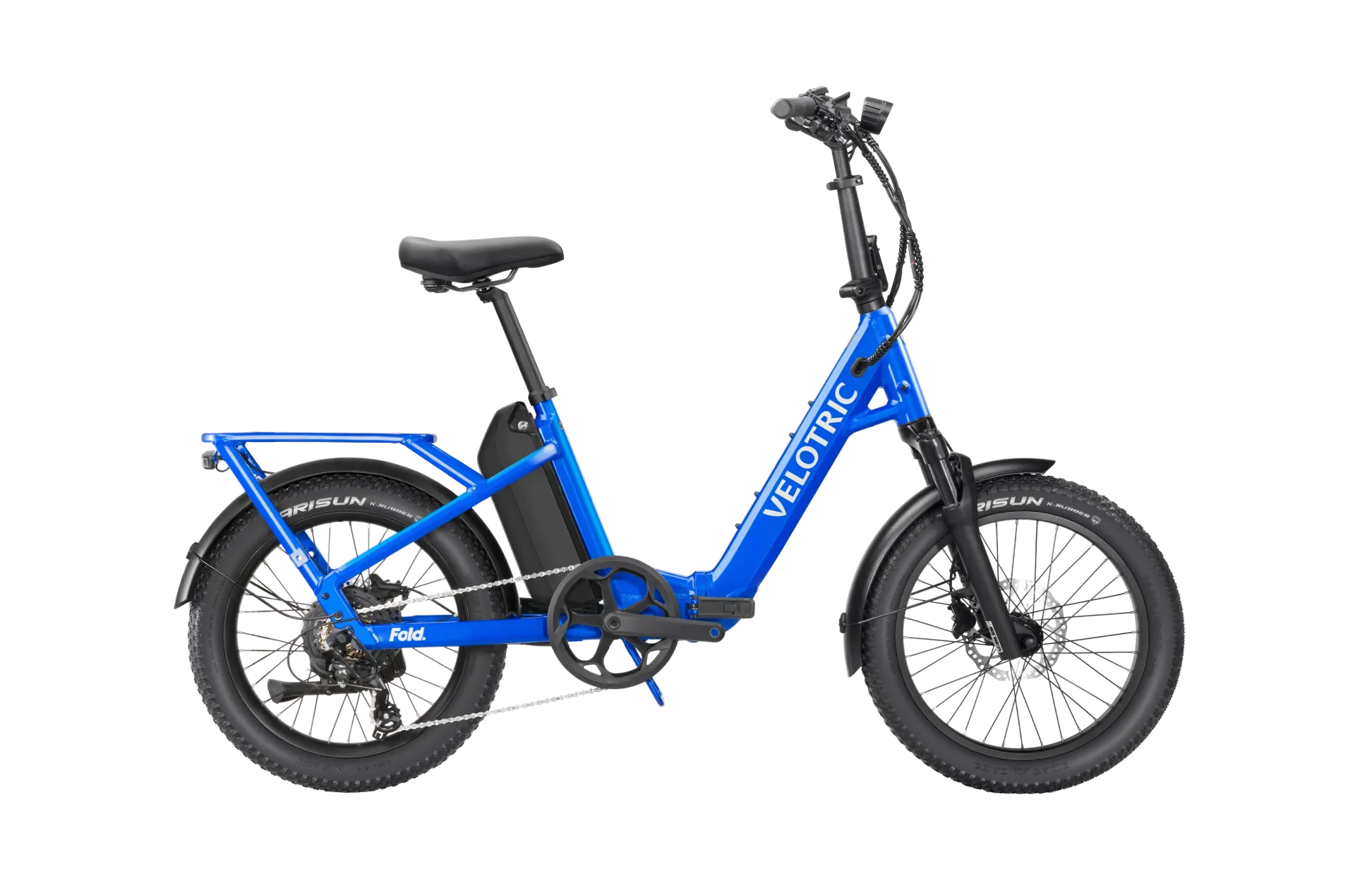 Blue Velotric foldable electric bike.