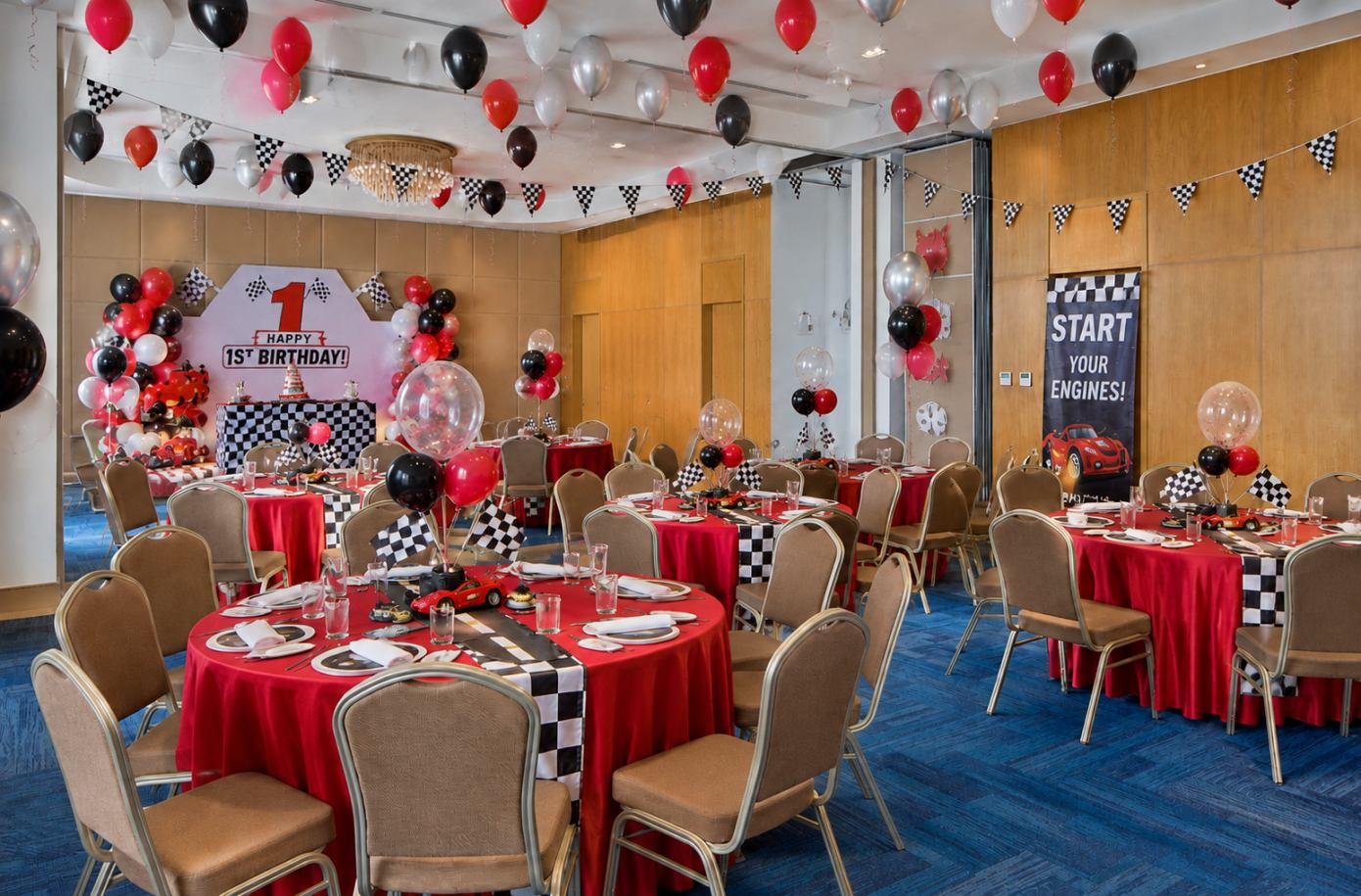 Birthday party celebration setup, located at Alino Hotel