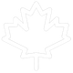 A simple white outline of a maple leaf on a black background.