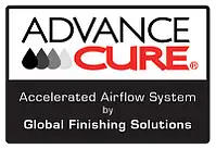 Le logo du système de flux d'air accéléré Advance Cure de Global Finishing Solutions.