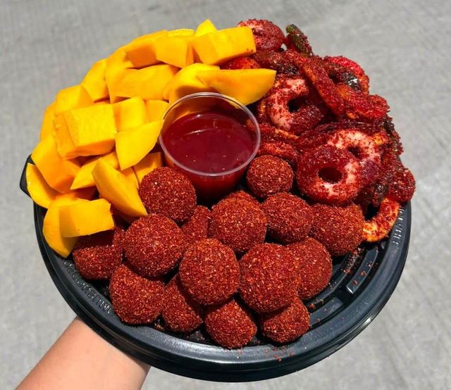 Botanas de fruta con chile
