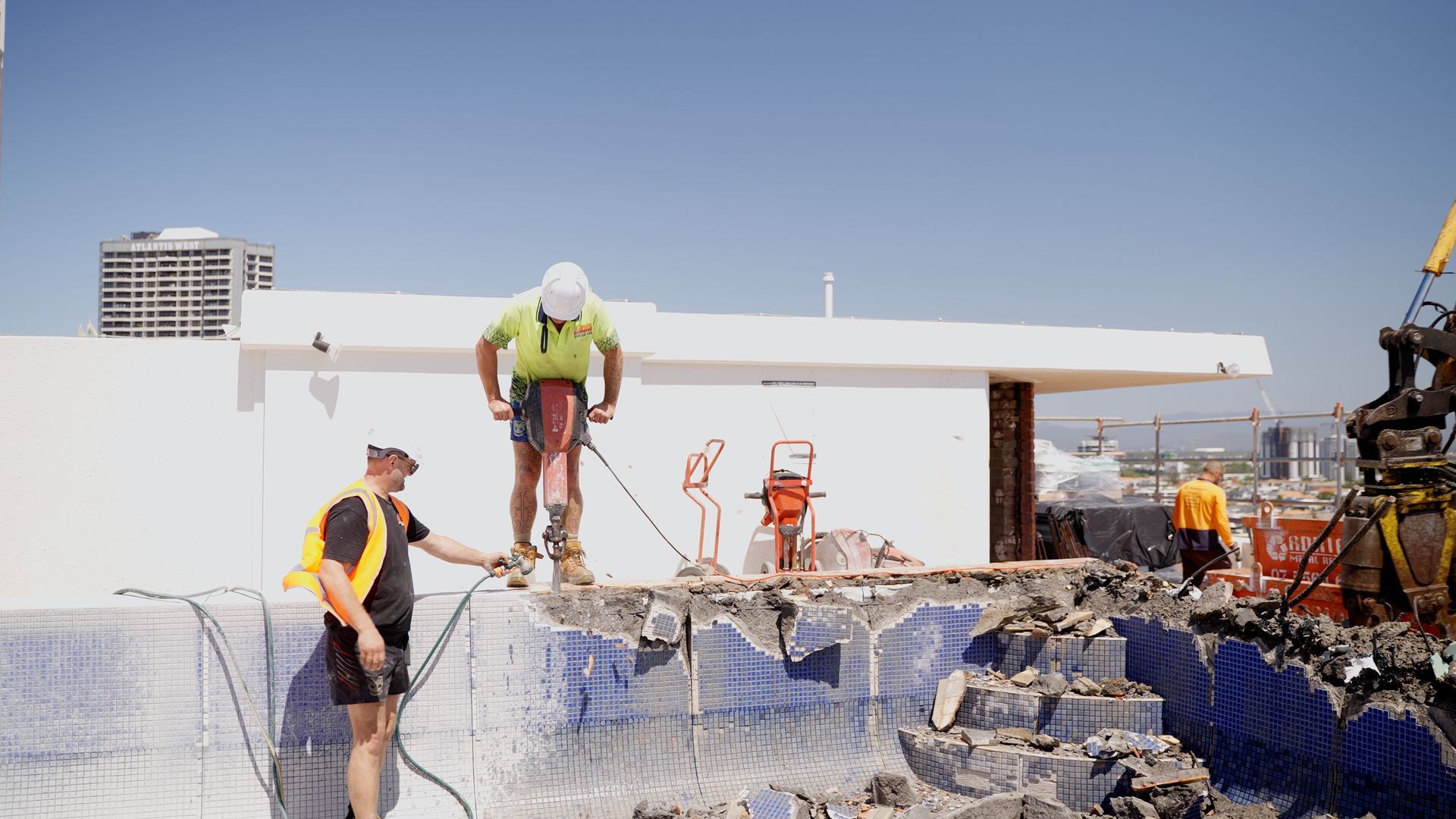 Aerial View of a Barge With Construction Debris — On Demand Diggers and Demolitions in Molendinar, QLD