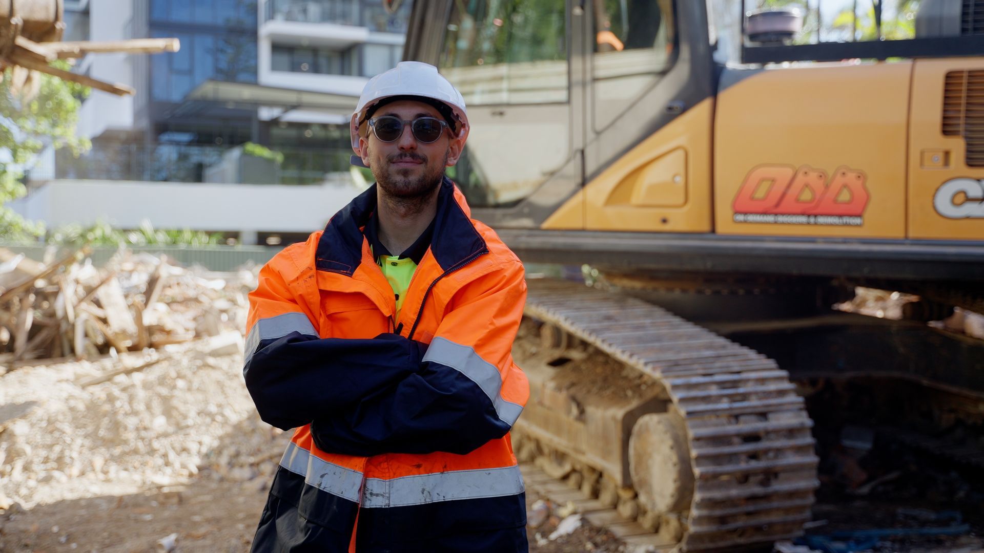 Case Excavator is Demolishing a Building — On Demand Diggers & Demolitions in Molendinar, QLD