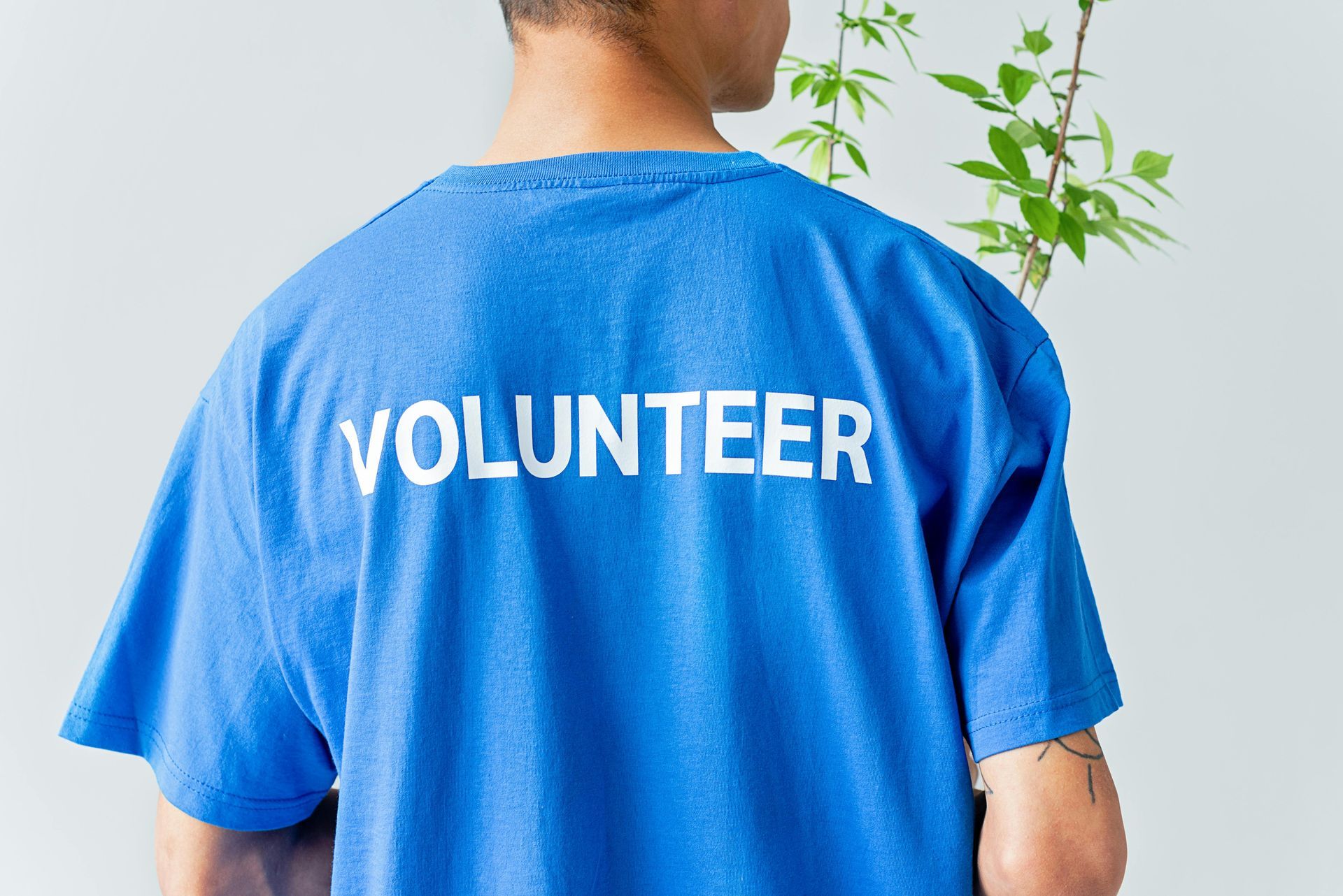 Person wearing a blue