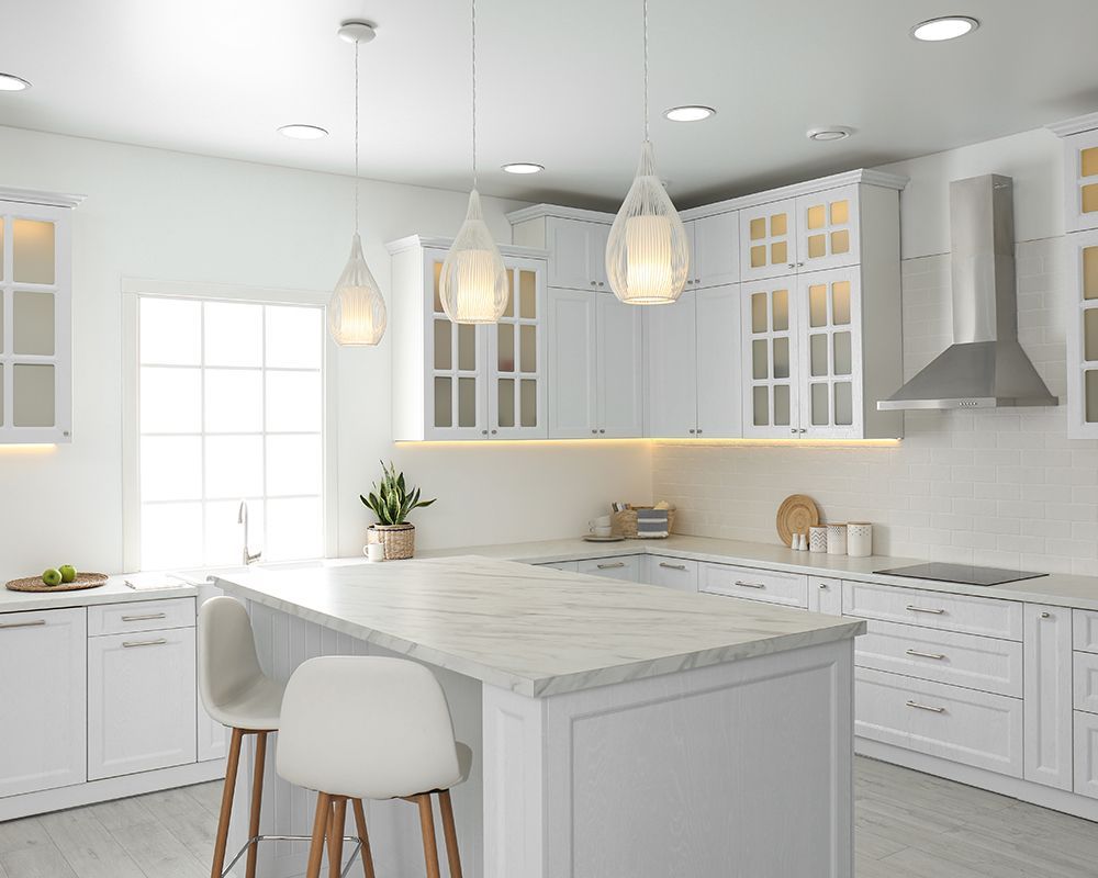 White Kitchen with Stone Top