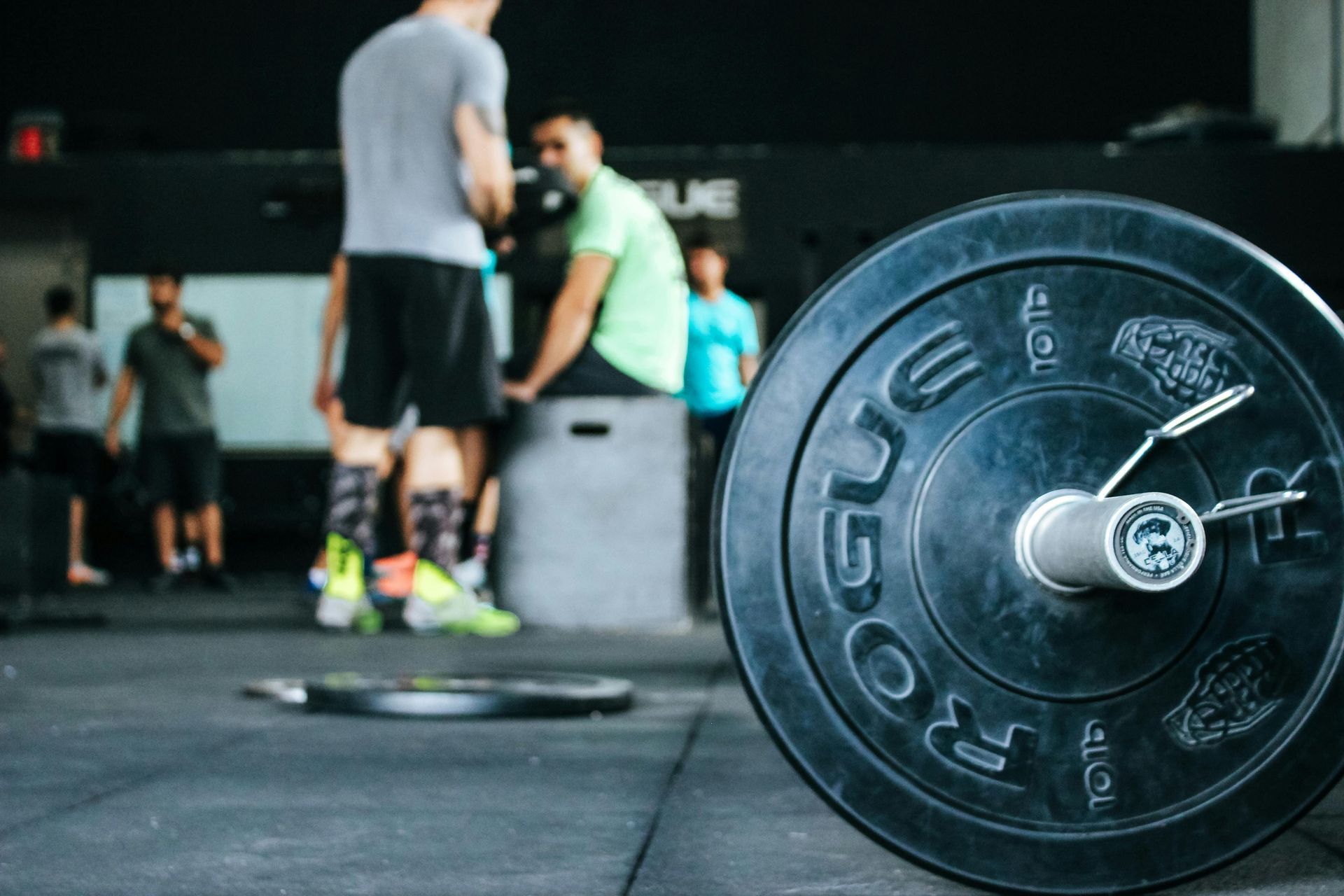 Barbell ready for group strength training at FitClub in Salem, Utah.
