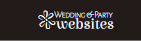 Wedding & Party Websites logo on dark background, white floral icon and text