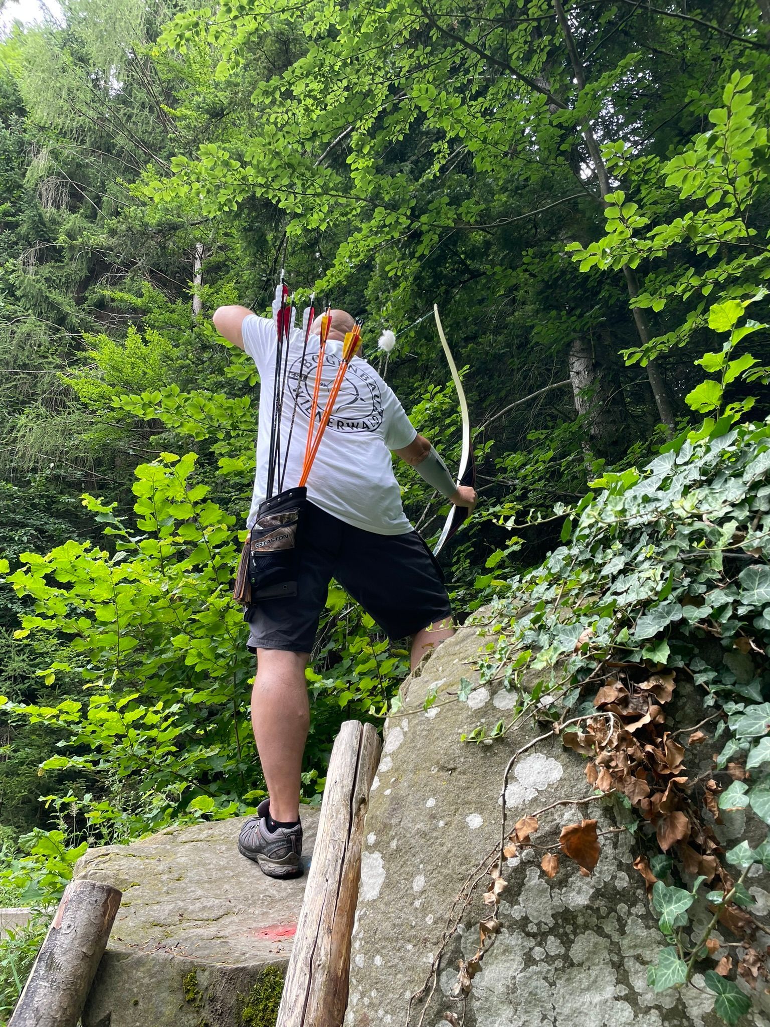 Schuss von einem Felsen
