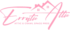 Pink "Etta Attic & Crawl Space Pros" logo with house roof line and attic icon