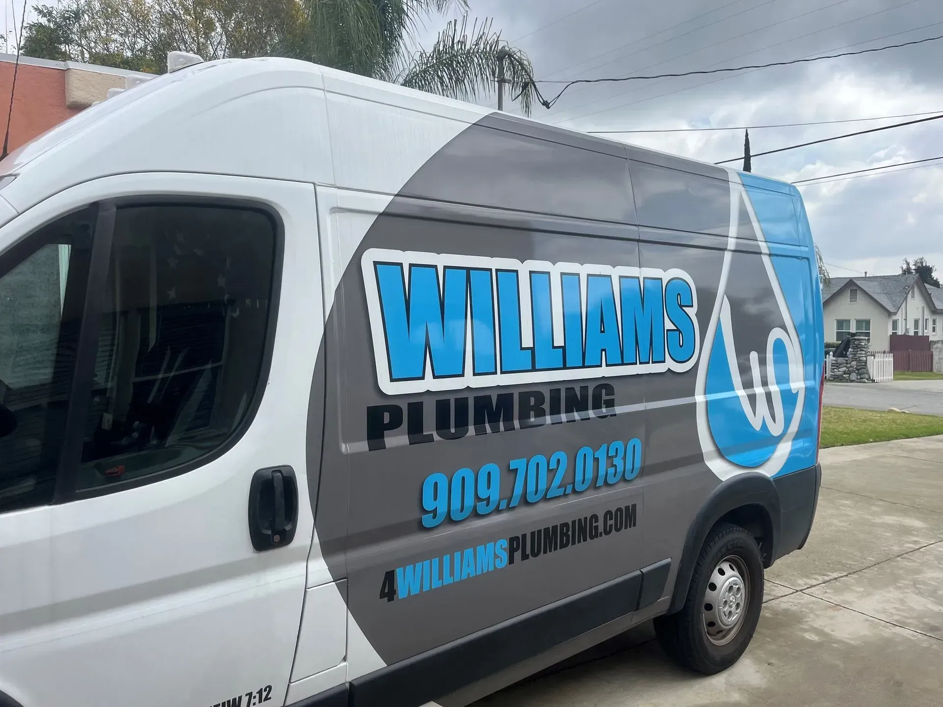 Williams Plumbing service van in Rancho Cucamonga CA