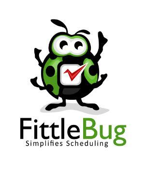 A logo for a company called fittlebug simplifies scheduling