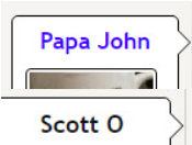 A picture of papa john and scott o on a white background