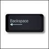 A black backspace key with an arrow pointing to the right.