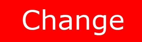 The word change is written in white on a red background.