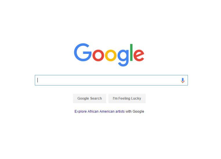 The google search page is shown on a white background.