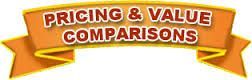 A banner with the words `` pricing & value comparisons '' on it.