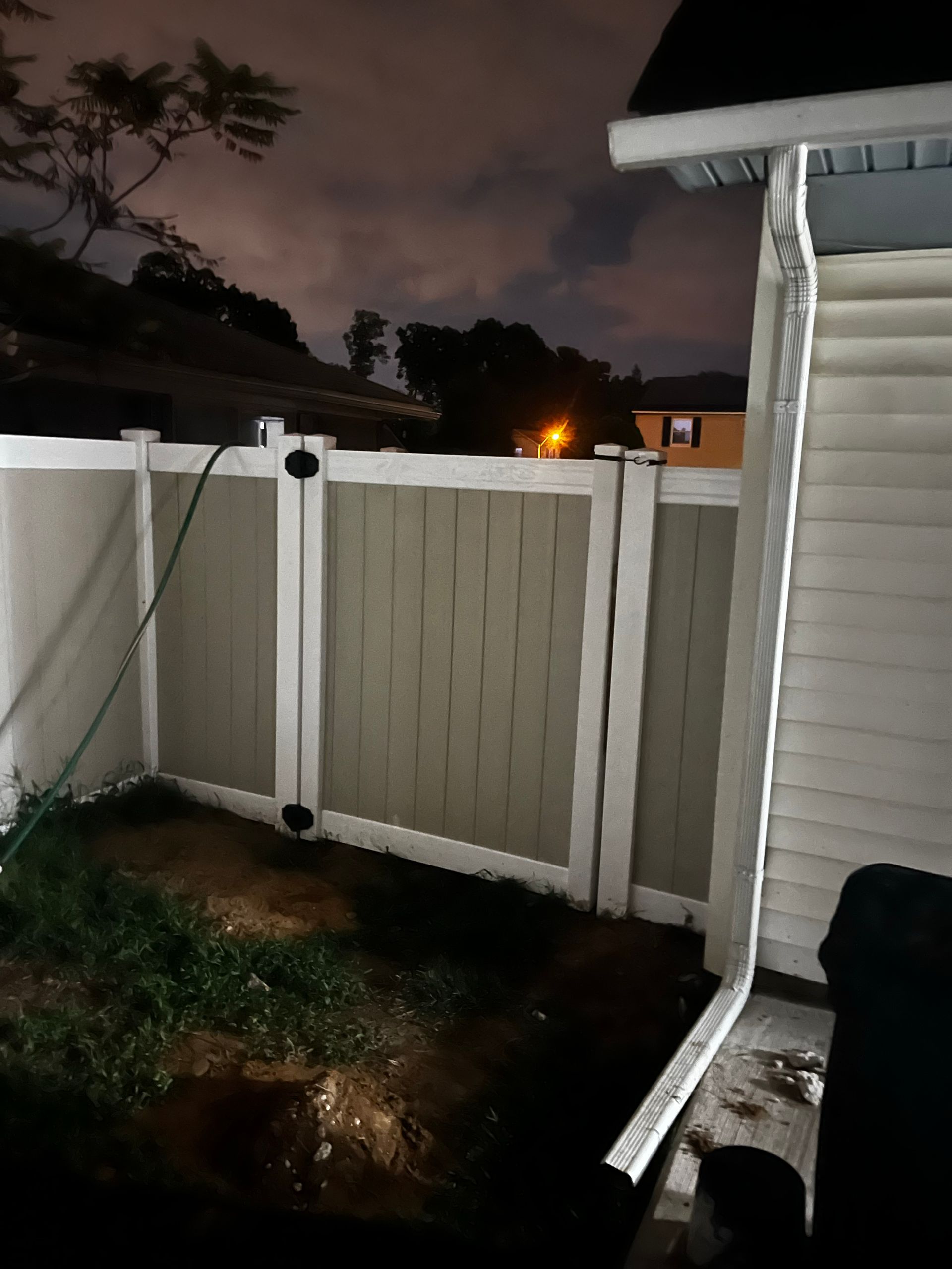 Full perimeter white vinyl fence replacement in Burlington County NJ