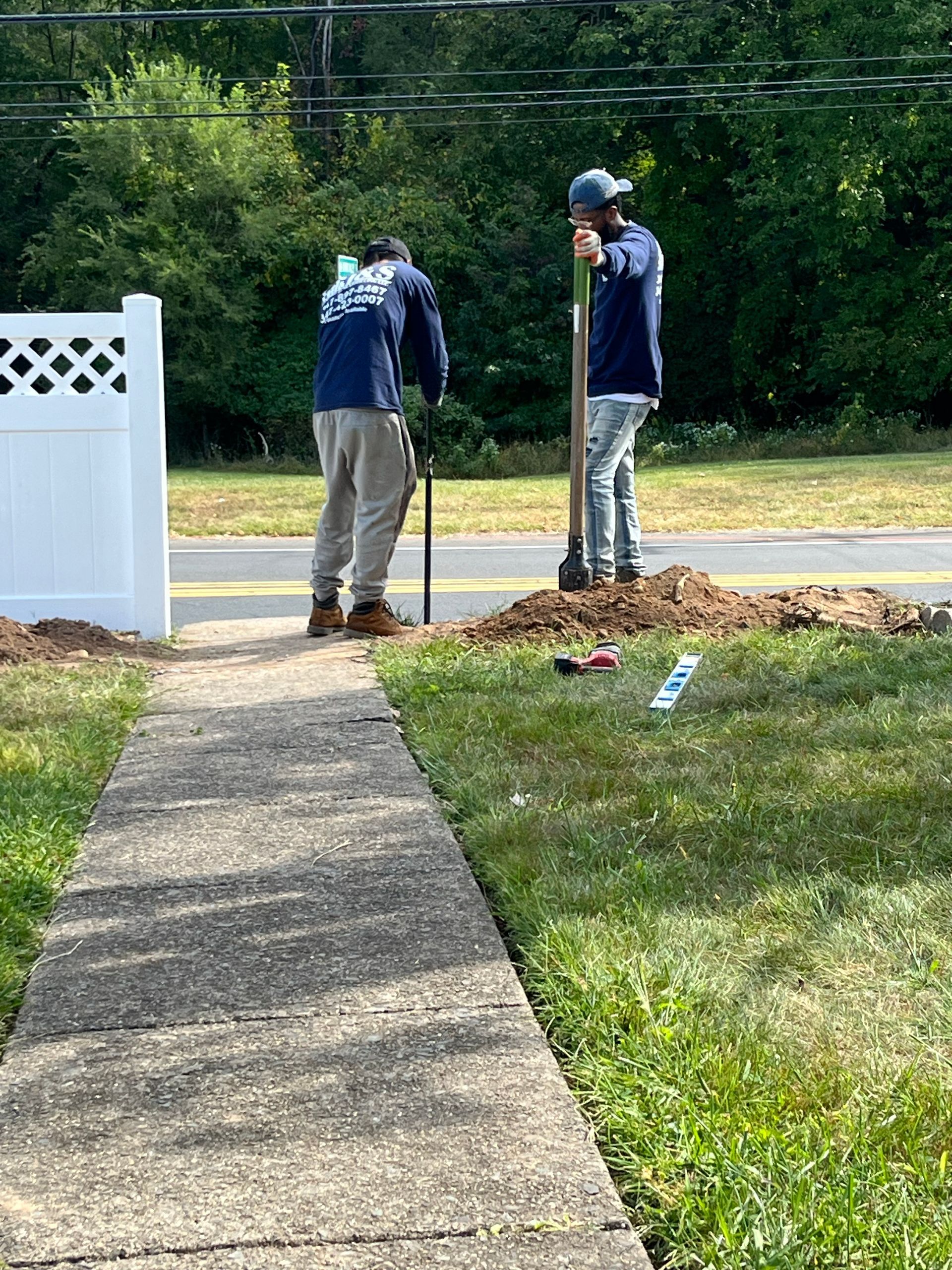 Fence post installation for decorative vinyl fence in Burlington County NJ