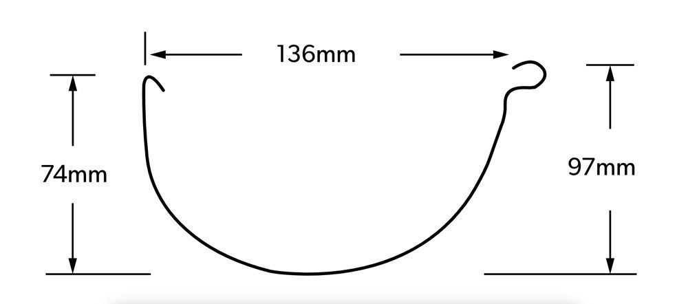 Drawing Of Half Round Flat Back Gutter With Measurements — Central Coast Metal Roofing in Gosford, NSW