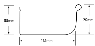 Low Front Quad Gutter With Measurements — Central Coast Metal Roofing in Gosford, NSW