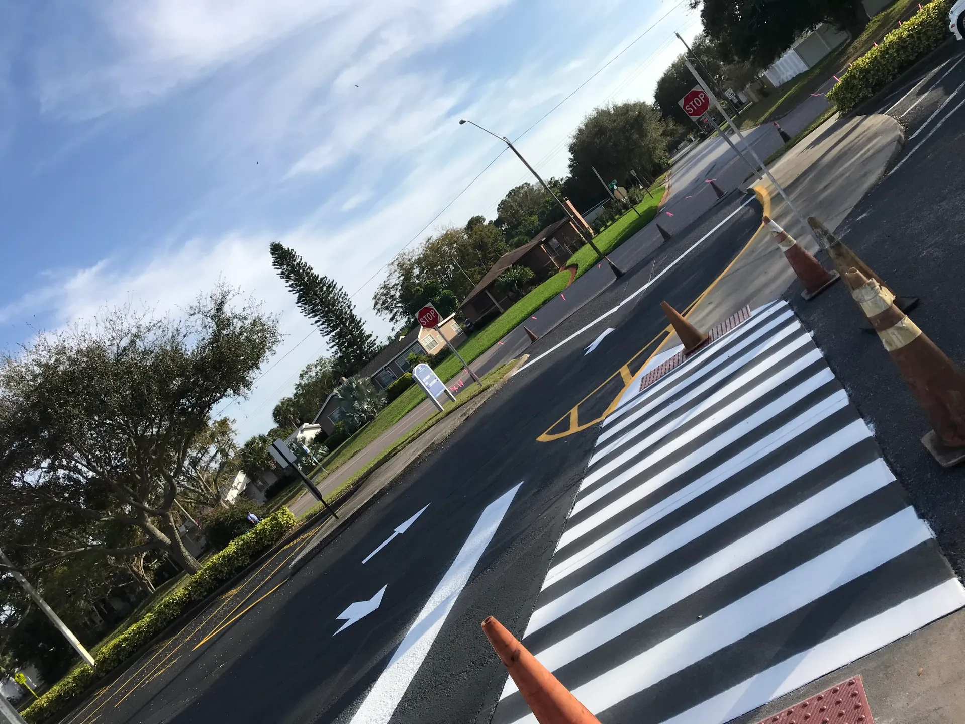 Completed Parking lot paving and striping 