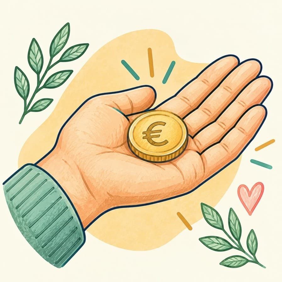 Hand met geld – fooi restaurant