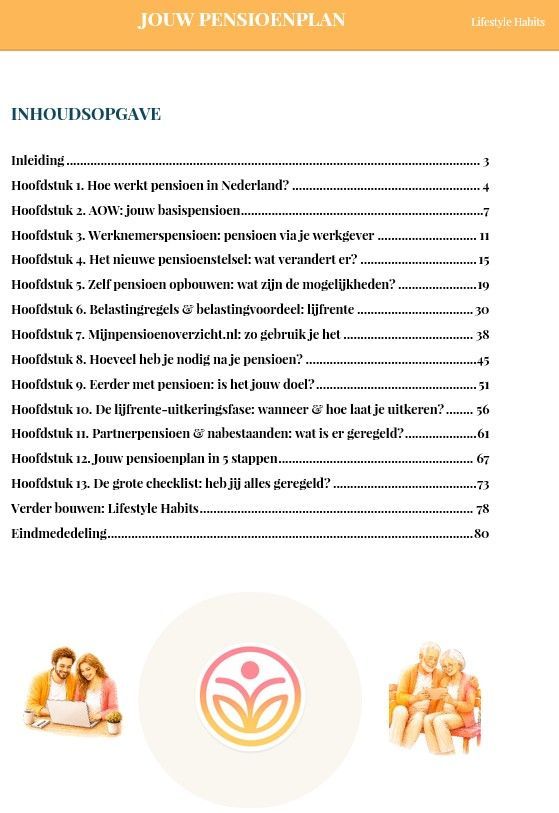 Jouw Pensioenplan: inzicht & (extra) pensioen opbouwen. Cursus cover. Lifestyle Habits