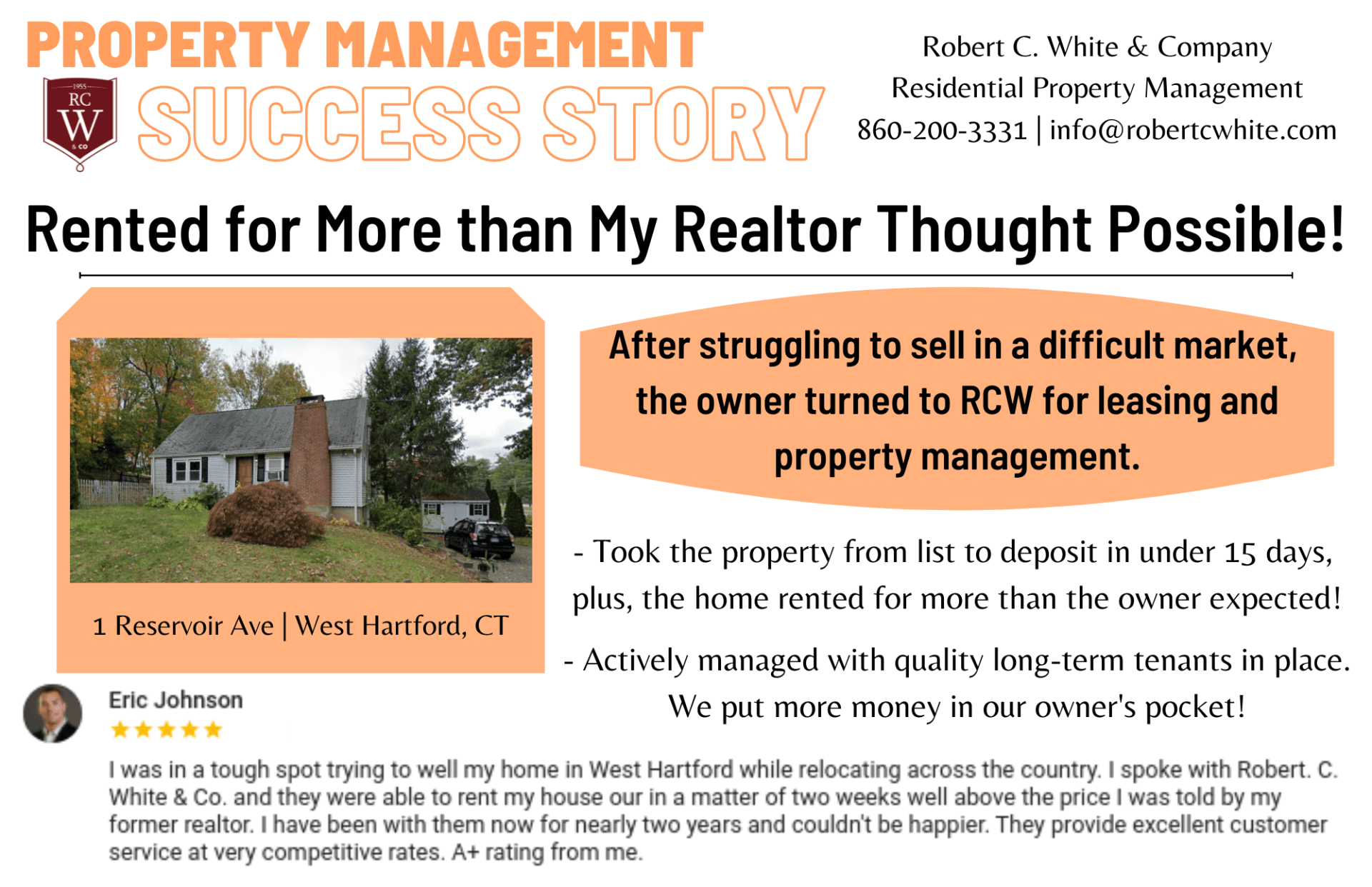 A property management success story rental for more than my realtor thought possible