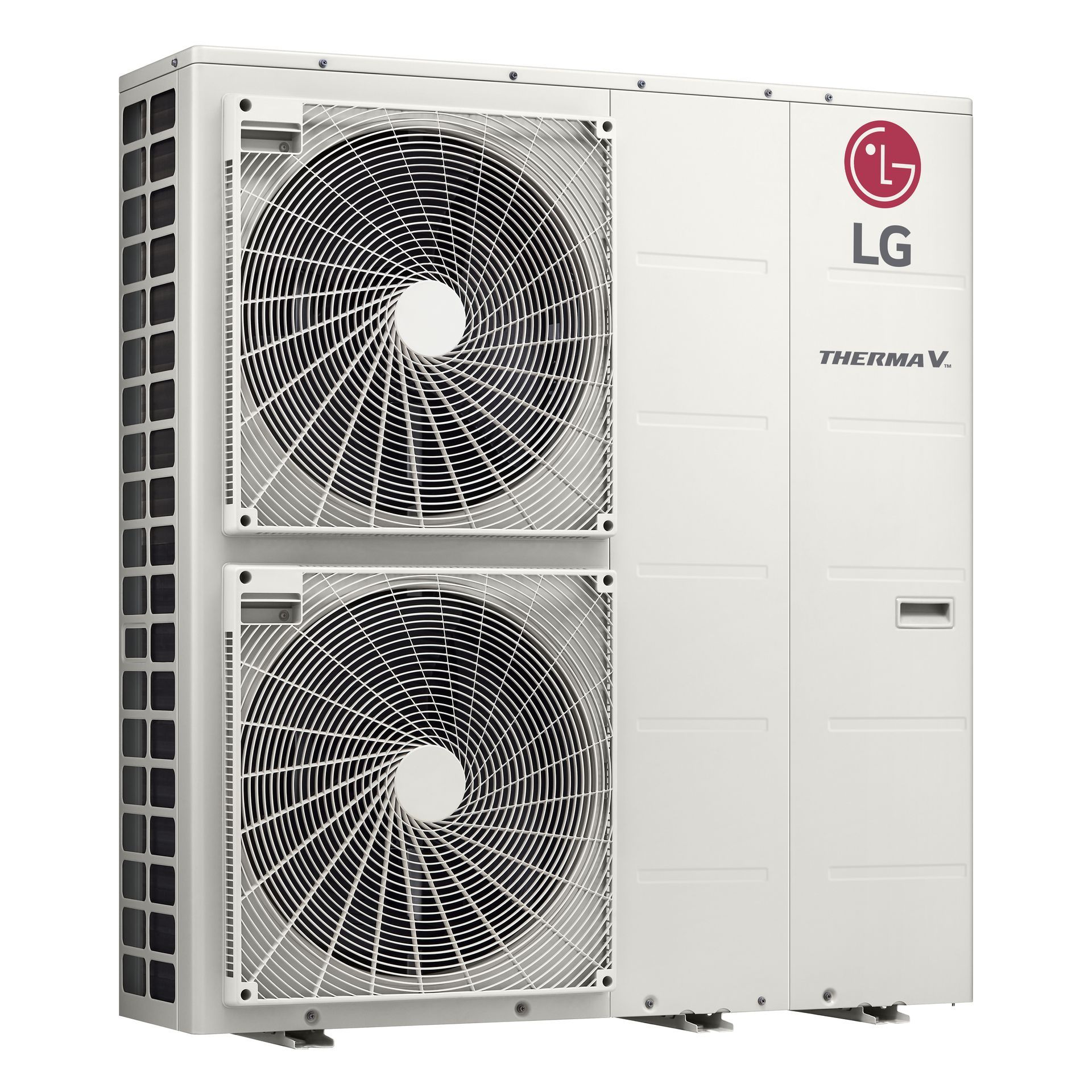 Weisse Wärmepumpe der Firma LG