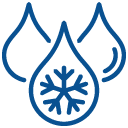 Drei Blaue Tropfen nebeneinander