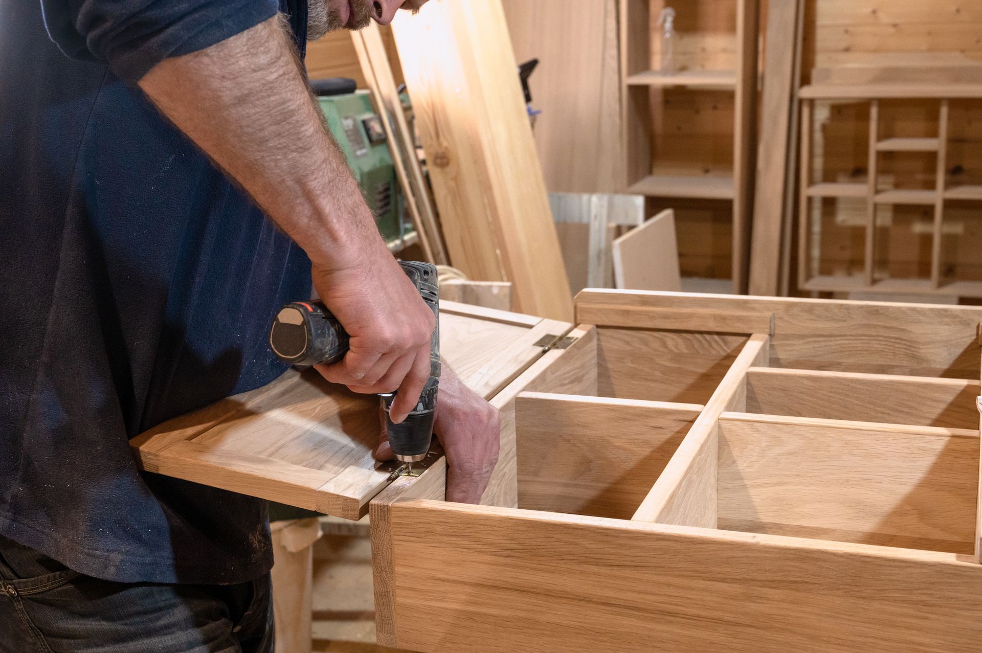 Production of handmade wooden furniture.