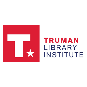 The truman library institute logo is a red square with a white t and a star.