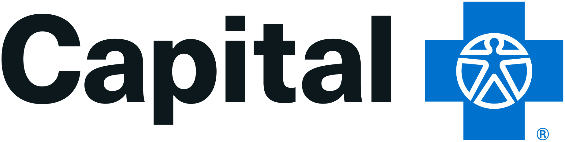A capital one logo with a blue cross on it