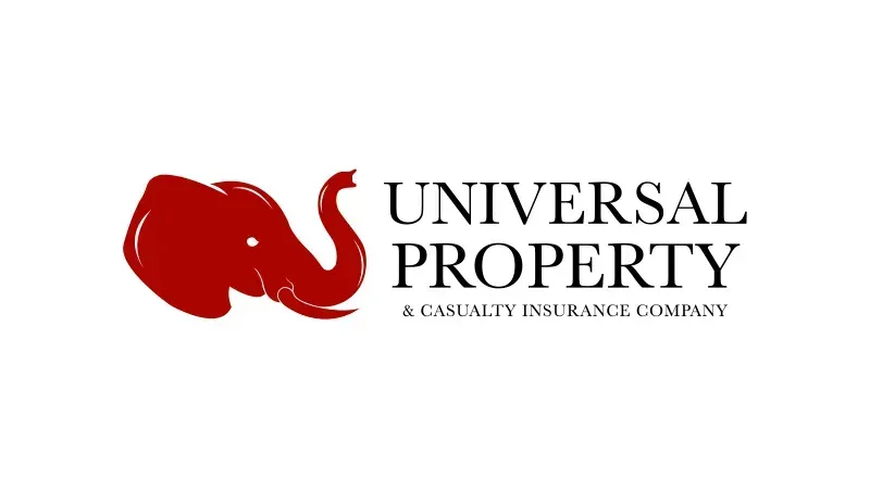 The logo for universal property is a red elephant on a white background.