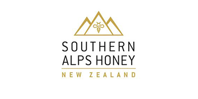 The logo for southern alps honey new zealand