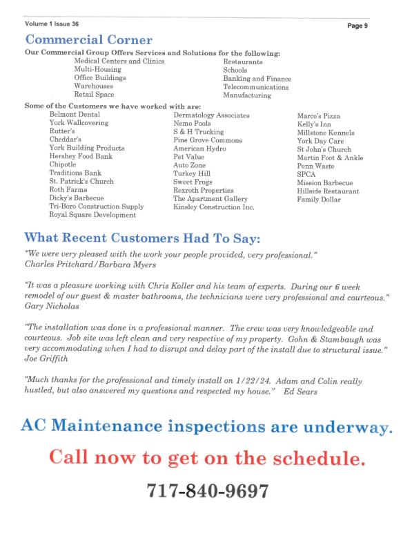 Commercial Corner — Outdoor Air Conditioner in Emigsville, PA