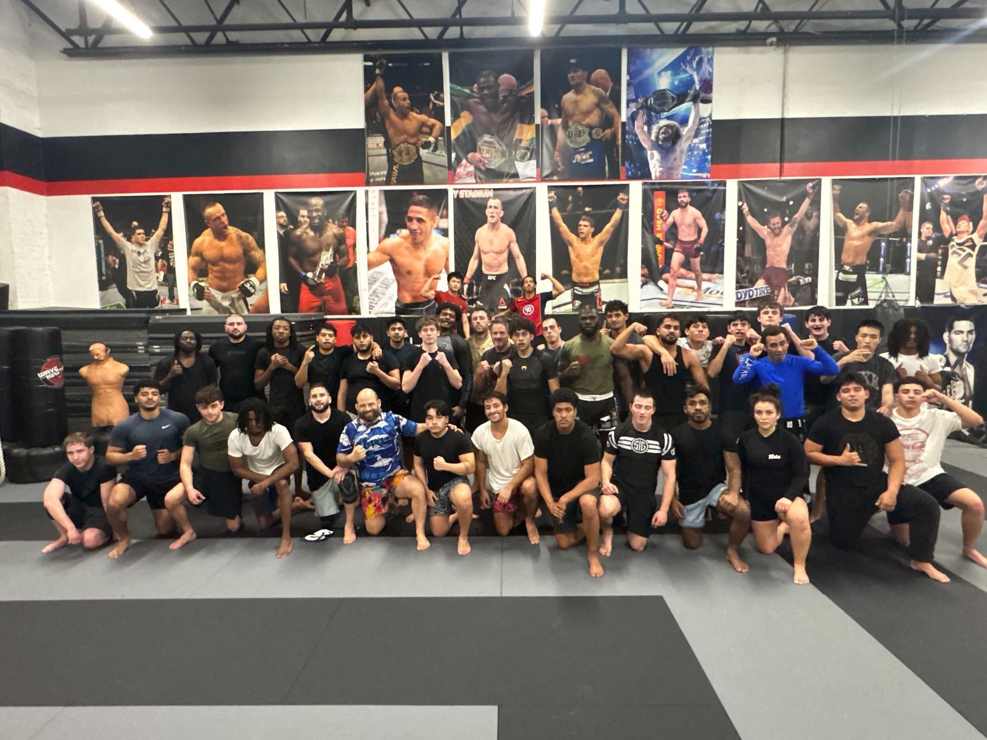 Adults drilling striking and grappling at Ray Longo's Mixed Martial Arts in Garden City, NY.