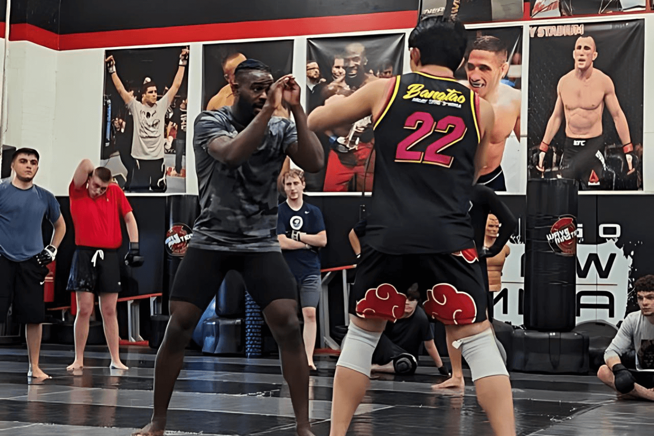 Adults training striking and grappling at Ray Longo's Mixed Martial Arts in Garden City, NY.