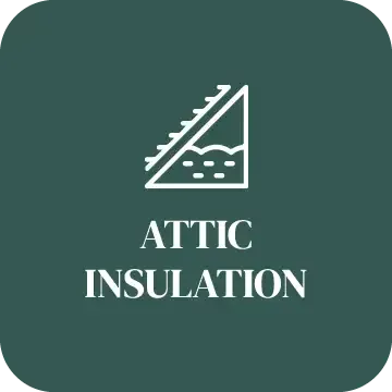 A logo for attic insulation on a green background.