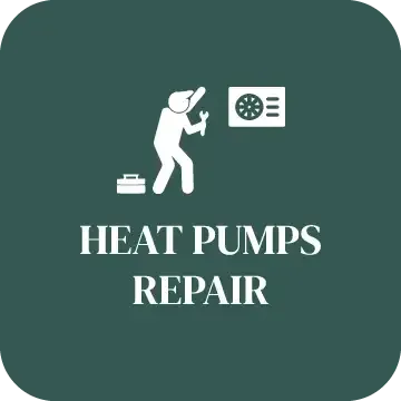A man is fixing a heat pump with a wrench.