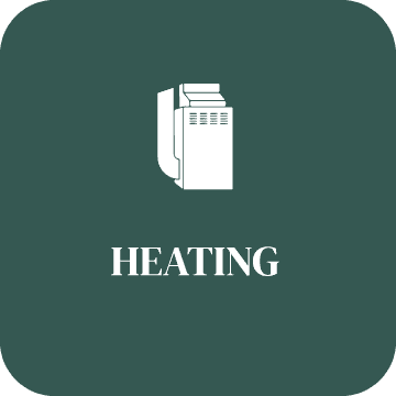 A picture of a heating system on a green background.