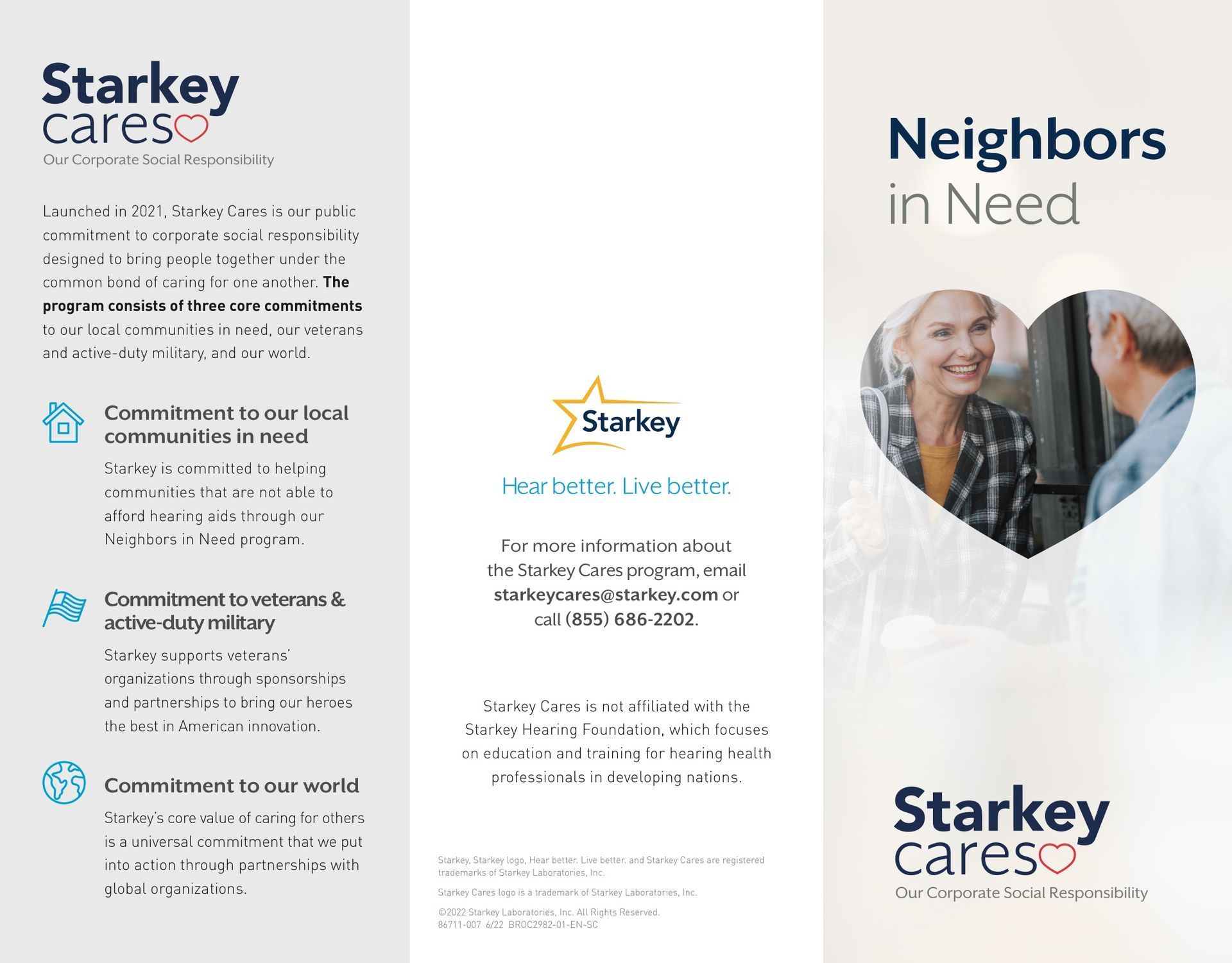 A brochure for starkey cares says neighbors in need