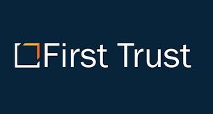 First Trust logo on a dark blue background with white text and an orange-and-white square icon