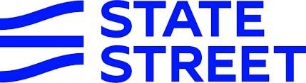 Blue STATE STREET logo with three horizontal blue lines on the left